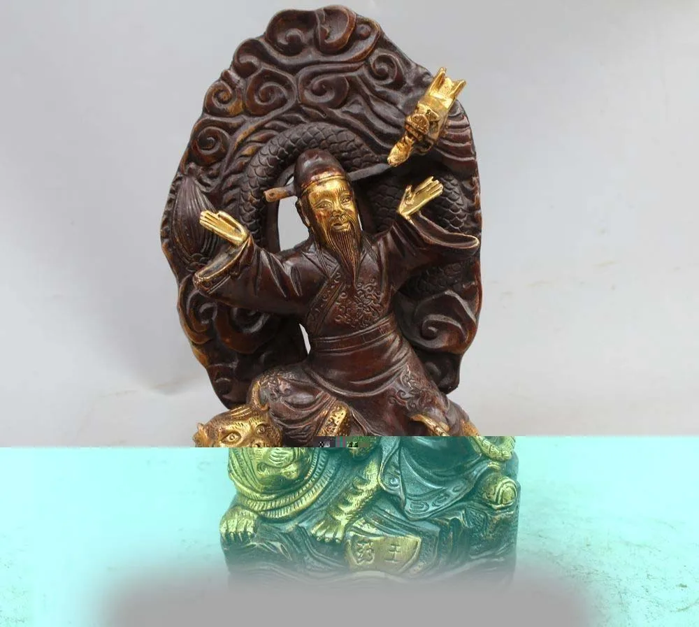 10" Chinese Bronze Seat Tiger Dragon Medicine King medical God sculpture Statue
10" Chinese Bronze Seat Tiger Dragon Medicine King medical God sculpture Statue