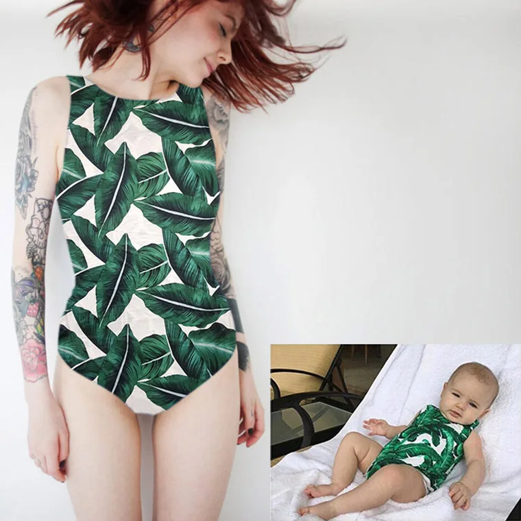 2020 стильная семейная одежда летний купальник для мамы и дочки Детские купальники