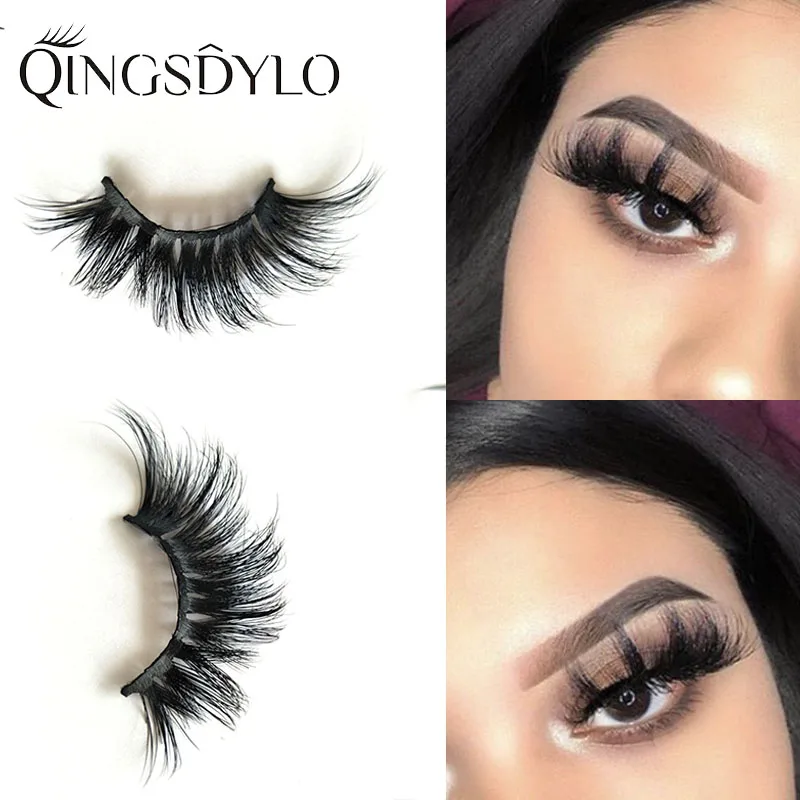 

Qingsdylo 5D Mink Lashes Big Dramatic Volume 25mm Length False Eyelash Mink Full Strip Lashes Reusable Cruelty Free for Makeup