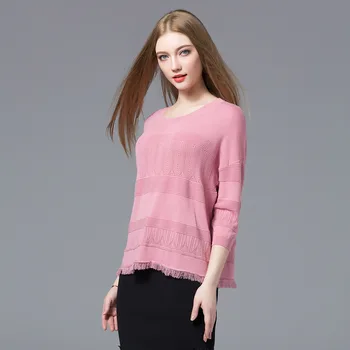 18 Euro Style New Style Tassel Pure Color Three Quarter Sleeve Jersey Fashion Casual Pullover Knitted Sweater All Matched Tops
18 Euro Style New Style Tassel Pure Color Three Quarter Sleeve Jersey Fashion Casual Pullover Knitted Sweater All Matched Tops