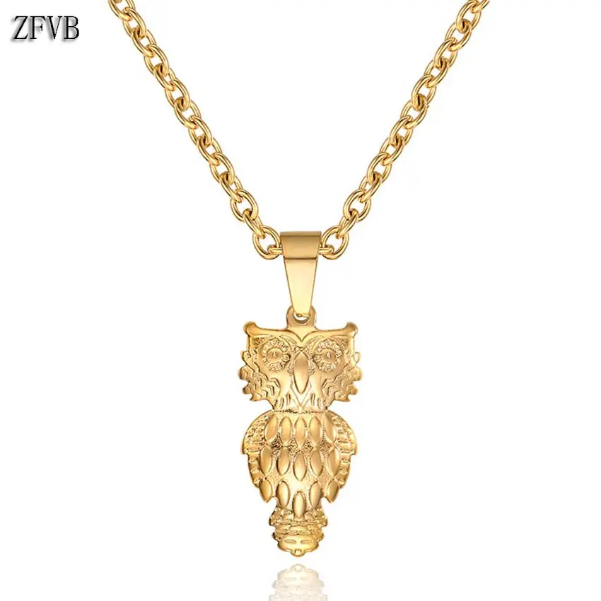 ZFVB Classic Owl Necklaces Pendants Stainless Steel Gold color Animal Pendant Necklace foe Women Jewelry Gifts
ZFVB Classic Owl Necklaces Pendants Stainless Steel Gold color Animal Pendant Necklace foe Women Jewelry Gifts