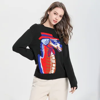Spring Autumn Clothes Women Cartoon Horse Knitted Sweater O-Neck Long Sleeve Office Lady Pollovers Sueter Mujer TS7051
Spring Autumn Clothes Women Cartoon Horse Knitted Sweater O-Neck Long Sleeve Office Lady Pollovers Sueter Mujer TS7051