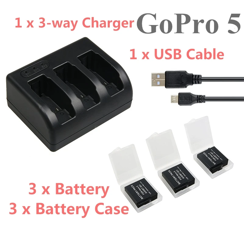NEW For Gopro HERO 5 6 7 8 Batteries 3-Way USB Charger And Charging Case for GOPRO Power Action Camera Accessories Clownfish
NEW For Gopro HERO 5 6 7 8 Batteries 3-Way USB Charger And Charging Case for GOPRO Power Action Camera Accessories Clownfish