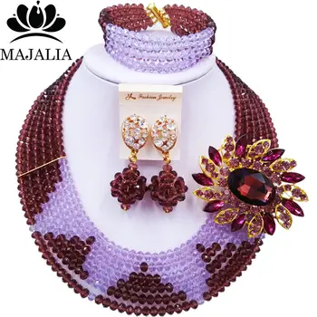 Majalia Fashion Trendy Nigeria Wedding African Beads Jewelry Set Dark purple Crystal Necklace Bridal Jewelry Sets 6ST0028
Majalia Fashion Trendy Nigeria Wedding African Beads Jewelry Set Dark purple Crystal Necklace Bridal Jewelry Sets 6ST0028