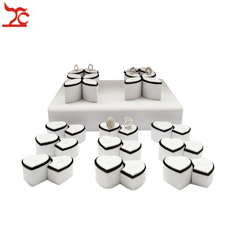 Professional Jewelry Display Counter Showcase Lovers Ring Holder White and Black Window Ring Display Storage Organizer Stand Kit
Professional Jewelry Display Counter Showcase Lovers Ring Holder White and Black Window Ring Display Storage Organizer Stand Kit