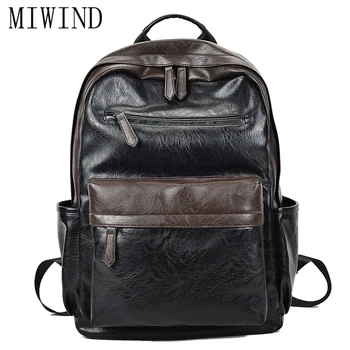 MIWIND Men's Backpack PU Male black backpack Preppy Style zipper Laptop Multi-pocket Boy's School Bag TCR372
MIWIND Men's Backpack PU Male black backpack Preppy Style zipper Laptop Multi-pocket Boy's School Bag TCR372