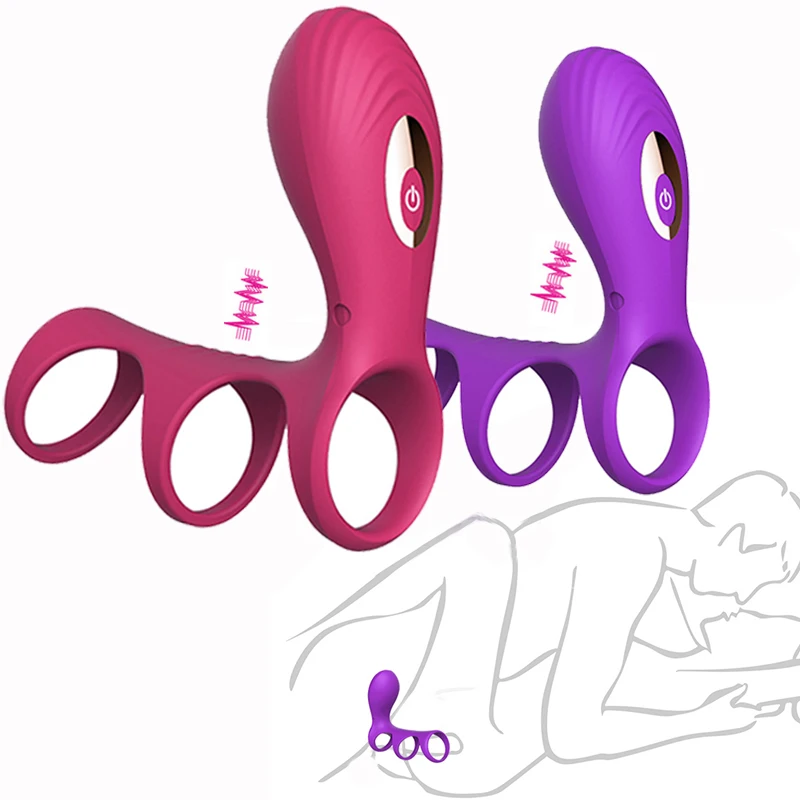 Vibrating Penis Sleeve Ring Delayed Ejaculation Strong Vibrator Sex Toys For Men Clitoris Stimulator Penis Bondage Adult Product