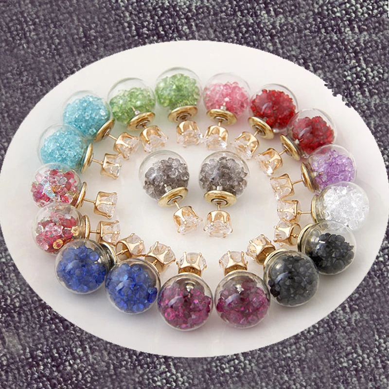 Hot Women Flower Crystal Piercing Glass Earrings Studs Ball Double Sided Earring Ladies Rhinestone Jewelry
Hot Women Flower Crystal Piercing Glass Earrings Studs Ball Double Sided Earring Ladies Rhinestone Jewelry