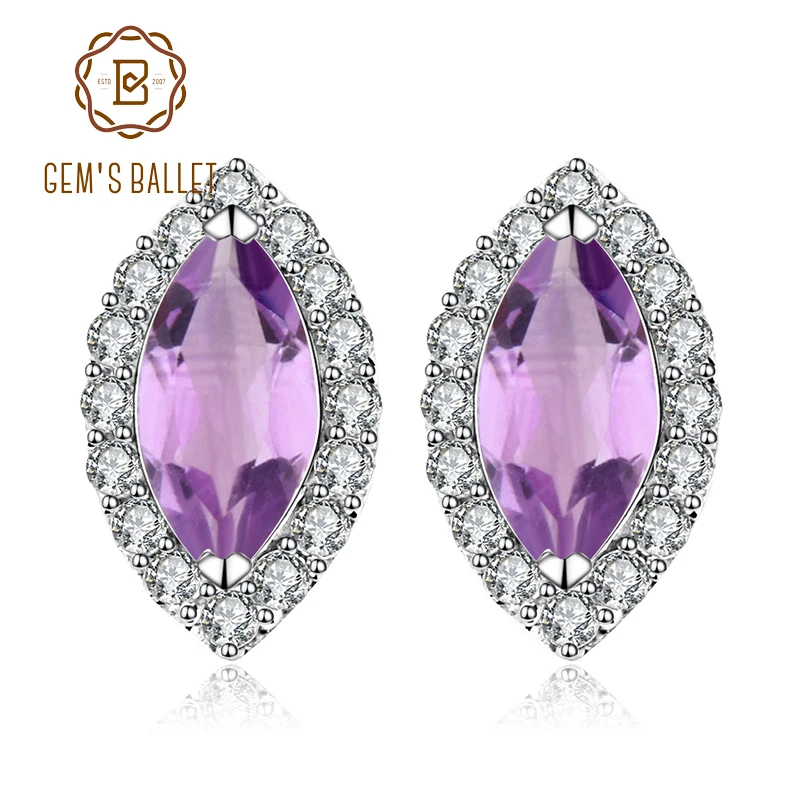 Gem's Ballet Round Natural Amethyst Earrings Fine Jewelry Solid 925 Sterling Silver Earrings For Women Earring
Gem's Ballet Round Natural Amethyst Earrings Fine Jewelry Solid 925 Sterling Silver Earrings For Women Earring