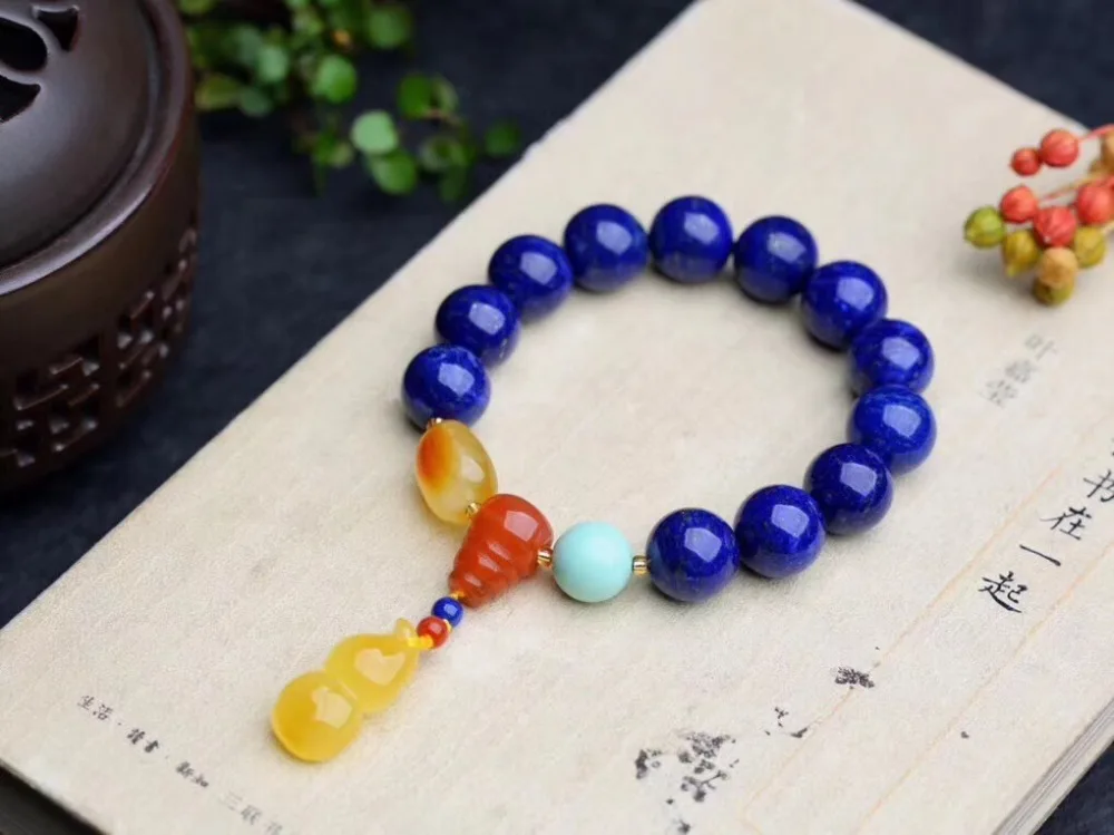 14mm Genuine Natural Lapis Lazuli Gemstone Bracelet with Pendant For Woman Female Crystal Stretch Gift Fashion Bracelets AAAAA
14mm Genuine Natural Lapis Lazuli Gemstone Bracelet with Pendant For Woman Female Crystal Stretch Gift Fashion Bracelets AAAAA