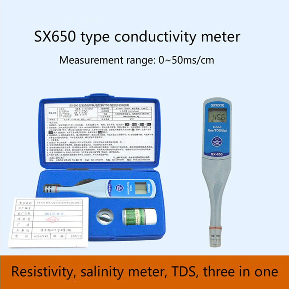 Pen type pH meter portable conductivity ORP test meter conductivity meter SX650
Pen type pH meter portable conductivity ORP test meter conductivity meter SX650
