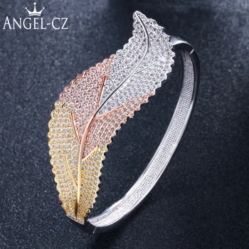 ANGELCZ Large Leaf Shape 3 Tone White Rose Gold Color Exaggerated African Nigerian Cubic Zirconia Women Open Cuff Bangle AB136
ANGELCZ Large Leaf Shape 3 Tone White Rose Gold Color Exaggerated African Nigerian Cubic Zirconia Women Open Cuff Bangle AB136