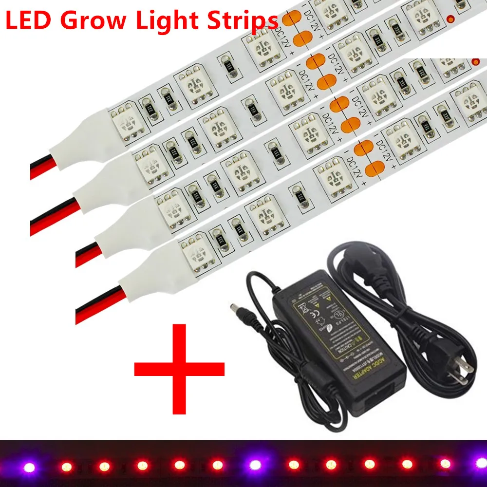 5pcs/Lot 0.5M 5W LED Grow Light Strips DC12V SMD5050 Indoor Plants Hydroponics LED Strip Grow Lamps With DC Power Adapter
5pcs/Lot 0.5M 5W LED Grow Light Strips DC12V SMD5050 Indoor Plants Hydroponics LED Strip Grow Lamps With DC Power Adapter