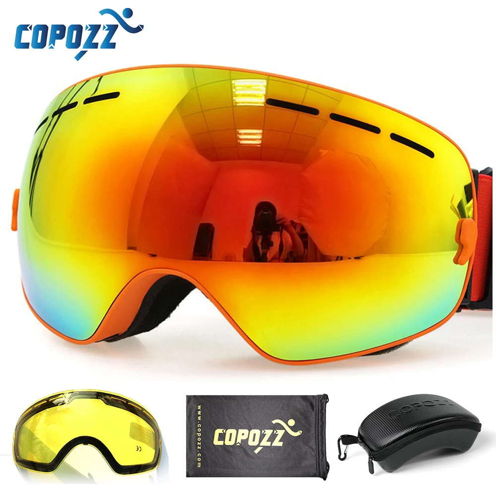 COPOZZ brand ski goggles double layers UV400 anti-fog big ski mask glasses skiing men women snow snowboard goggles GOG-201 Pro
COPOZZ brand ski goggles double layers UV400 anti-fog big ski mask glasses skiing men women snow snowboard goggles GOG-201 Pro