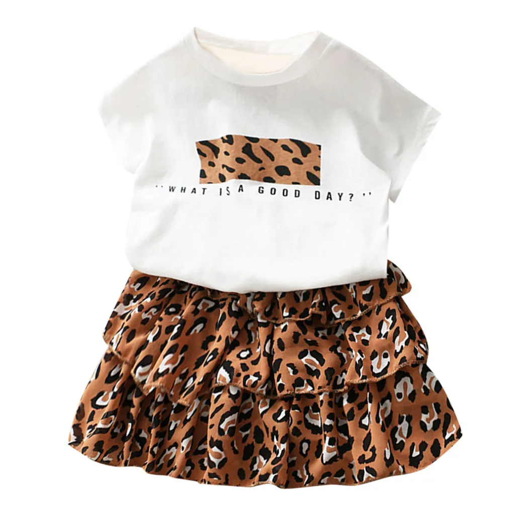 Bebek Giyim Toddler Kid Baby Girls Outfits Clothes Letter T-Shirt Top+Leopard Cake Skirt Set Cotton Baby Clothes Sets
Bebek Giyim Toddler Kid Baby Girls Outfits Clothes Letter T-Shirt Top+Leopard Cake Skirt Set Cotton Baby Clothes Sets