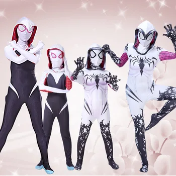 Adult kids Halloween Gwen Spider-Man Cosplay costume Marvel superhero Cartoon Venom Gwen Spider woman Clothes zentai bodysuit
Adult kids Halloween Gwen Spider-Man Cosplay costume Marvel superhero Cartoon Venom Gwen Spider woman Clothes zentai bodysuit