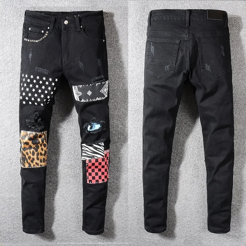 New Italy Style #595# Men's Distressed Destroyed Art Patches Stretch hollow out Pant Black Skinny Jeans Slim Trousers Size 28-40
New Italy Style #595# Men's Distressed Destroyed Art Patches Stretch hollow out Pant Black Skinny Jeans Slim Trousers Size 28-40