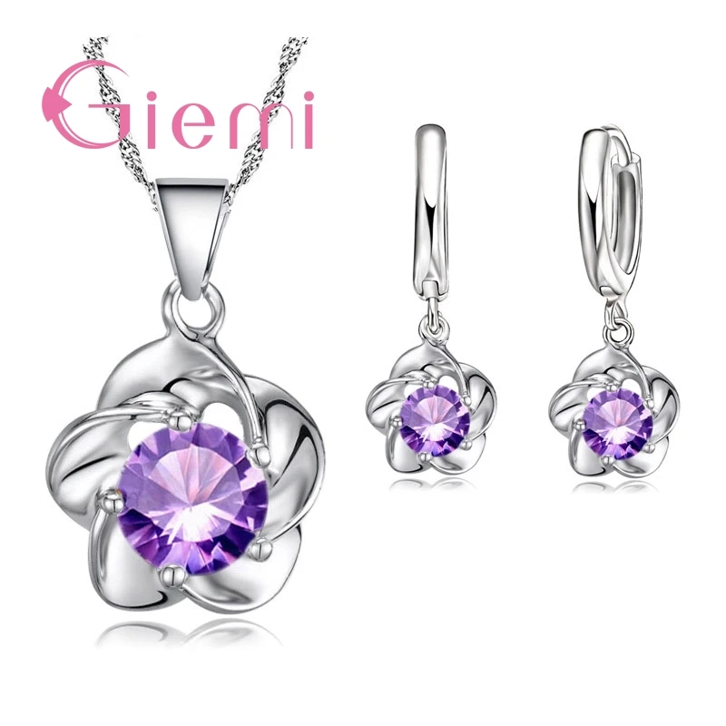 Fine Women Gift Set Beautiful Flower with CZ Zircon Pure 925 Sterling Silver Necklace Earrings Wedding Party Jewelry for Brides
Fine Women Gift Set Beautiful Flower with CZ Zircon Pure 925 Sterling Silver Necklace Earrings Wedding Party Jewelry for Brides