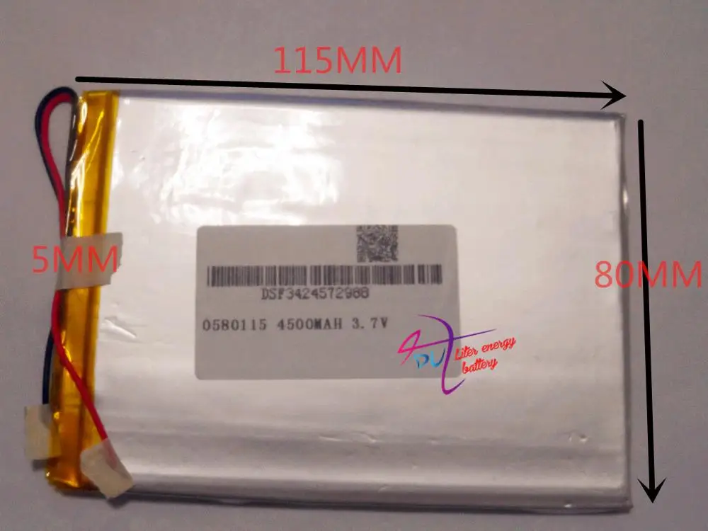 

tablet battery Size 0580115 3.7V 4500mah Lithium polymer Battery with Protection Board For PDA Tablet PCs Digital Product
