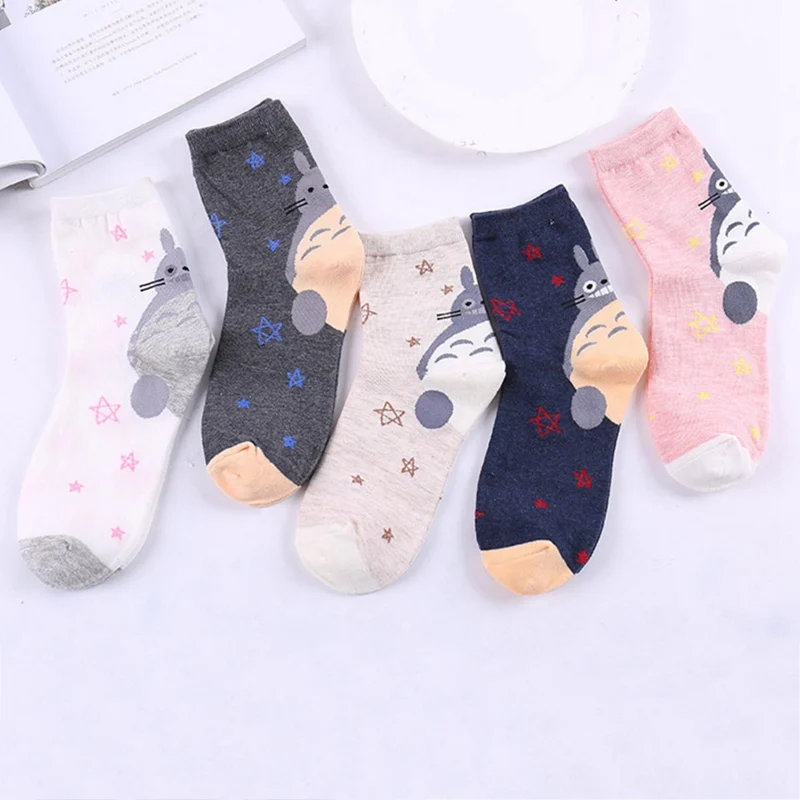 New Creative Funny Novelty Totoro Animal Women Fashion Cute Socks Lovely Cartoon Harajuku meias short tube crew for women