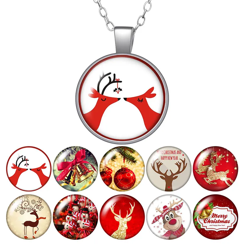 Christmas reindeer Bells Round Pendant Necklace 25mm Glass Cabochon Women Girl Jewelry Party Birthday Gift 50cm
Christmas reindeer Bells Round Pendant Necklace 25mm Glass Cabochon Women Girl Jewelry Party Birthday Gift 50cm