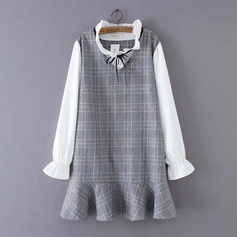 Plus size patchwork Ruffled collar women straight dress 2019 spring NEW casual ladies cotton party dress vestidos female
Plus size patchwork Ruffled collar women straight dress 2019 spring NEW casual ladies cotton party dress vestidos female