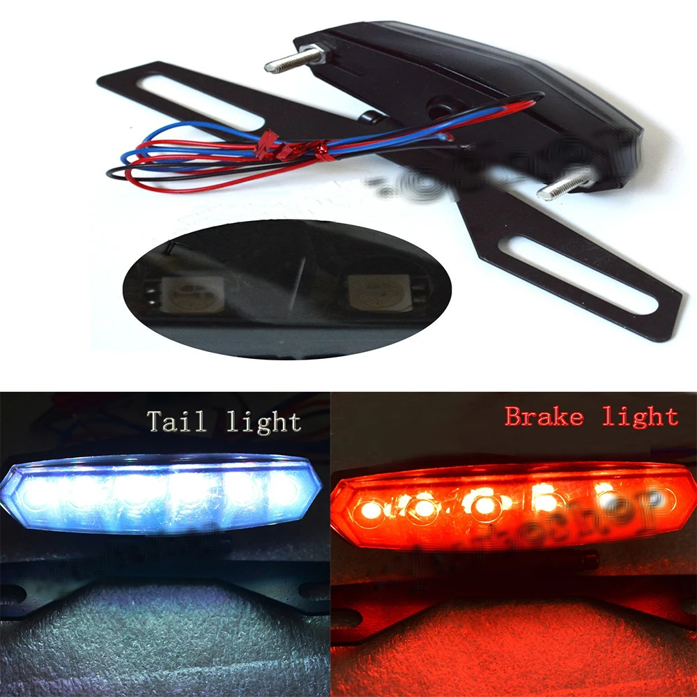 Smoke Lens 6 LED License Plate Holder butterfly brackets Rear Tail Light Universal For Motorcycle, Dirt Bike, ATV, etc
Smoke Lens 6 LED License Plate Holder butterfly brackets Rear Tail Light Universal For Motorcycle, Dirt Bike, ATV, etc