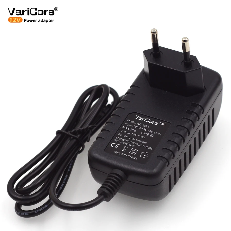 VariCore 12 В 2A адаптер питания 18650 зарядное устройство EU/US штекер DC 5 5*2 1 мм выход |