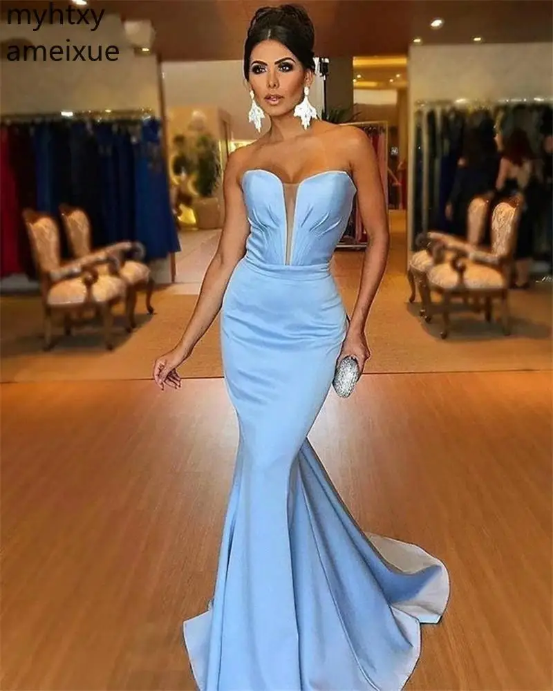 Light Sky Blue Sexy Sweetheart Evening Dress Cheap Floor Length Satin Dresses Zipper Back Cocktail Graduation Robe De Soiree
Light Sky Blue Sexy Sweetheart Evening Dress Cheap Floor Length Satin Dresses Zipper Back Cocktail Graduation Robe De Soiree
