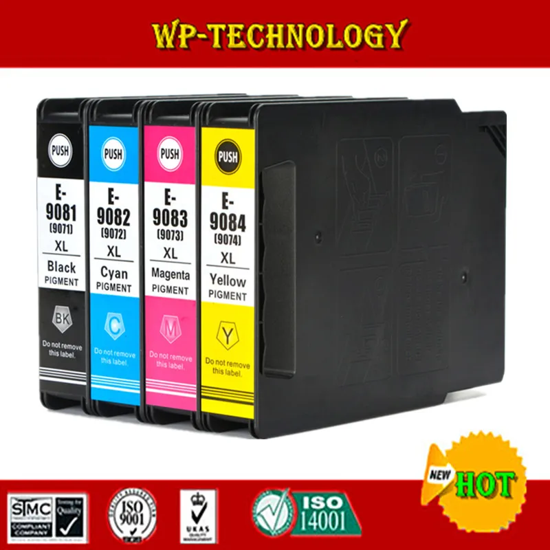 Совместимый чернильный картридж для Epson T9081 T9082 T9083 T9084 T9071 BK/C/M/Y для Epson WorkForce Pro WF-6090DW 6590DWF принтера
Совместимый чернильный картридж для Epson T9081 T9082 T9083 T9084 T9071 BK/C/M/Y для Epson WorkForce Pro WF-6090DW 6590DWF принтера