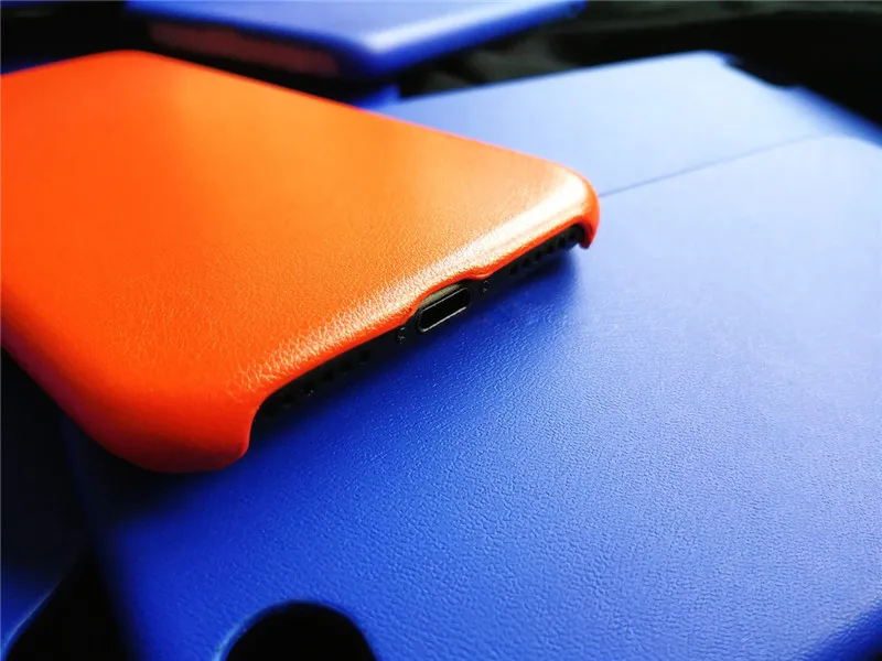LUDI Luxury Leather Plain Phone Case for iPhone 7 7Plus Royal Blue Orange Couple Phone Bag for iPhone X 6 6s 8 Plus Soft PU Capa4