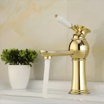 New Arrival Bathroom Golden Brass Faucet Deck Mounted Ceramic Hot and Cold Mixer Taps ZR419
New Arrival Bathroom Golden Brass Faucet Deck Mounted Ceramic Hot and Cold Mixer Taps ZR419