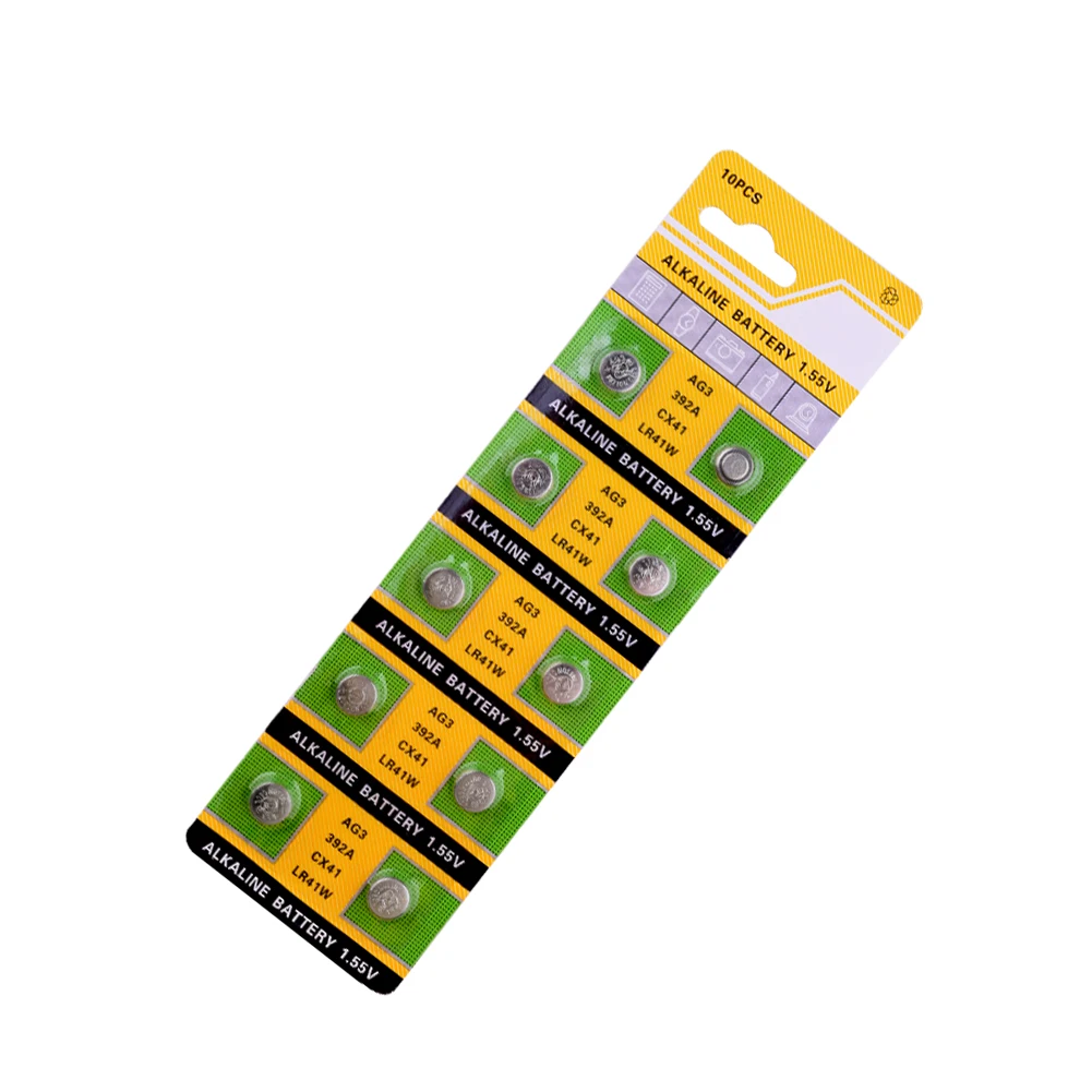 YCDC 20pcs Alkaline Battery 1.55V AG3 192 384 392 392A L736 LR736 SR41 SR41SW CX41 G3 LR41 SR41W V3GA Clock Watch Button Cell
YCDC 20pcs Alkaline Battery 1.55V AG3 192 384 392 392A L736 LR736 SR41 SR41SW CX41 G3 LR41 SR41W V3GA Clock Watch Button Cell