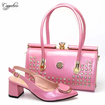 Wonderful pink wedding/party high heel pointed toe sandal shoes and handbag set for fashion lady T8107, heel height 5cm 
Wonderful pink wedding/party high heel pointed toe sandal shoes and handbag set for fashion lady T8107, heel height 5cm