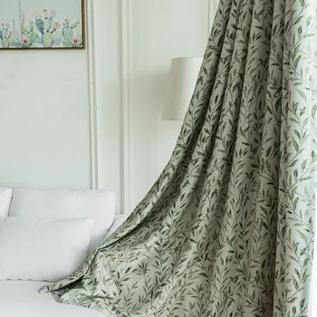 Modern Pastoral European Curtains Green Leaves Pattern Blackout Curtain Full Shade Curtains for Bedoom and Living Room
Modern Pastoral European Curtains Green Leaves Pattern Blackout Curtain Full Shade Curtains for Bedoom and Living Room