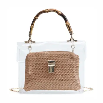 2020 Transparent Bag For Women Handbag With Bamboo Handle Summer Small Chain Crossbody Bags Ladies Straw Beach Bags
2020 Transparent Bag For Women Handbag With Bamboo Handle Summer Small Chain Crossbody Bags Ladies Straw Beach Bags