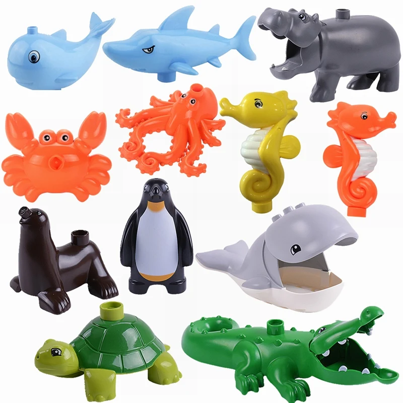 Legoing Blocks Duplo Marine Animals Shark Whale Hippocampus Crab Octopus Large Building Blocks Toys for Children Duplo Animal
Legoing Blocks Duplo Marine Animals Shark Whale Hippocampus Crab Octopus Large Building Blocks Toys for Children Duplo Animal