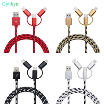 200pcs Universal Android Phone High Quality USB Speed Charging Cable Micro USB 3 in 1 Multiple Nylon Braided USB Type-C Cord
200pcs Universal Android Phone High Quality USB Speed Charging Cable Micro USB 3 in 1 Multiple Nylon Braided USB Type-C Cord