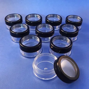 10 Lot Clear Plastic Jar Containers With Black Rim Window Threaded Cap 10g (AY81(10)(W)-C=10pcs)
10 Lot Clear Plastic Jar Containers With Black Rim Window Threaded Cap 10g (AY81(10)(W)-C=10pcs)