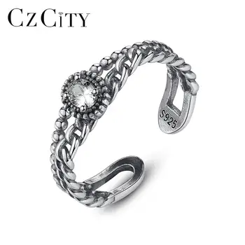 CZCITY Vintage Solid Link Thai Silver Round Bypass Open Rings for Women 925 Sterling Silver Fine Jewelry Party Anel Gifts SR0217
CZCITY Vintage Solid Link Thai Silver Round Bypass Open Rings for Women 925 Sterling Silver Fine Jewelry Party Anel Gifts SR0217