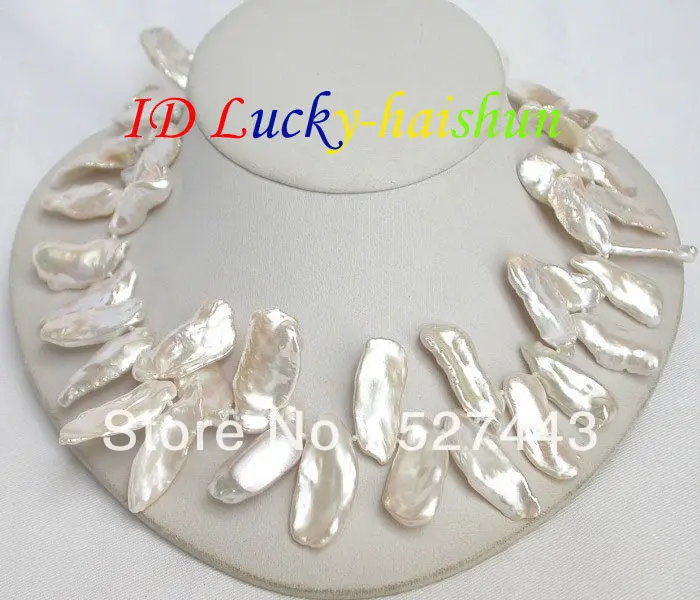 Wholesale free shipping >>AAA 32mm baroque white REBORN KESHI pearls necklace SS
Wholesale free shipping >>AAA 32mm baroque white REBORN KESHI pearls necklace SS