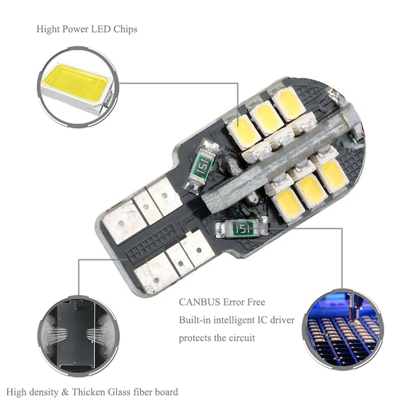 2x LED 501 T10 Canbus White 9x 5050 SMD To Fit Side Light Nissan Qashqai//Qashqai