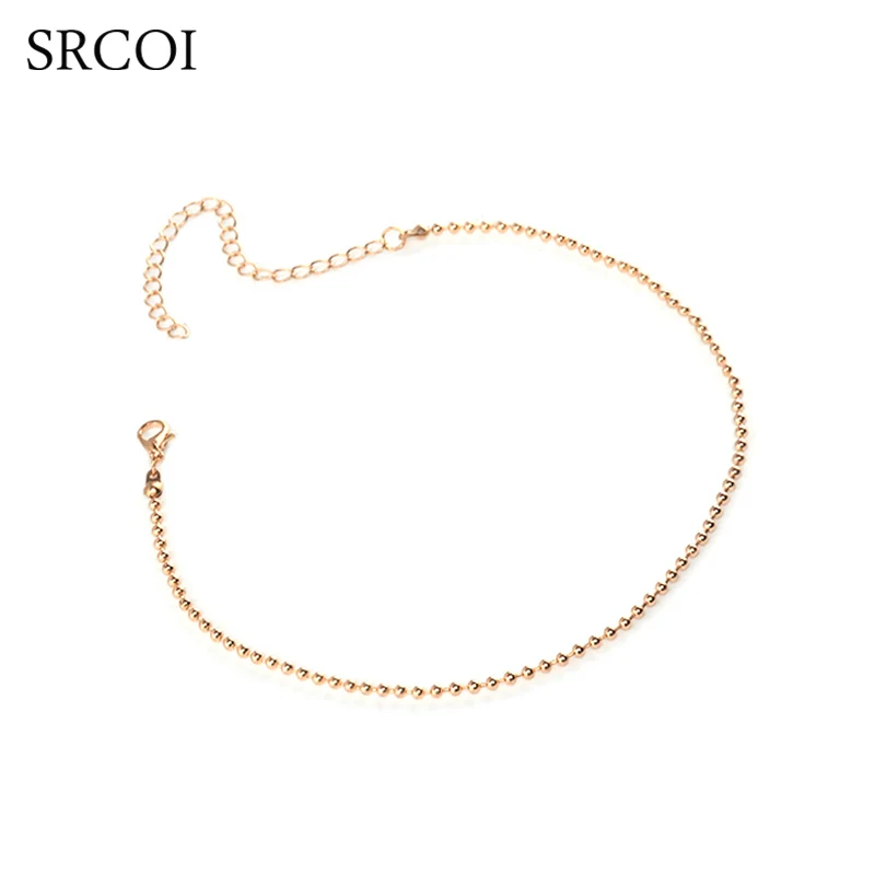 SRCOI Dainty Round Ball Link Bead Chain Necklace Silver Gold Color Chain Chokers On The Neck For DIY Women's Chain Jewelry 2017
SRCOI Dainty Round Ball Link Bead Chain Necklace Silver Gold Color Chain Chokers On The Neck For DIY Women's Chain Jewelry 2017