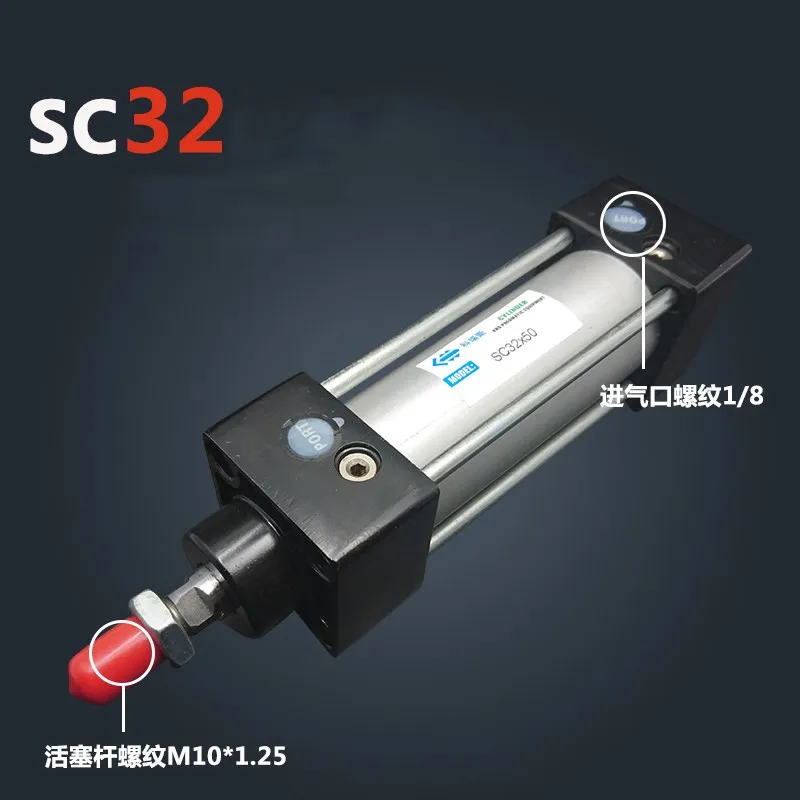 SC32*50 Free shipping Standard air cylinders valve 32mm bore 50mm stroke SC32-50 single rod double acting pneumatic cylinder
SC32*50 Free shipping Standard air cylinders valve 32mm bore 50mm stroke SC32-50 single rod double acting pneumatic cylinder
