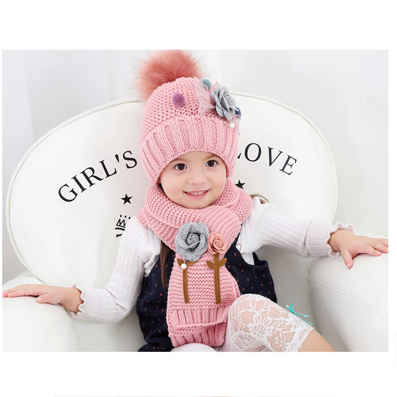 SUEF/Children's autumn and winter wool hat outdoor windproof plus velvet warm cute flower hair ball knit hat scarf two-piece
SUEF/Children's autumn and winter wool hat outdoor windproof plus velvet warm cute flower hair ball knit hat scarf two-piece