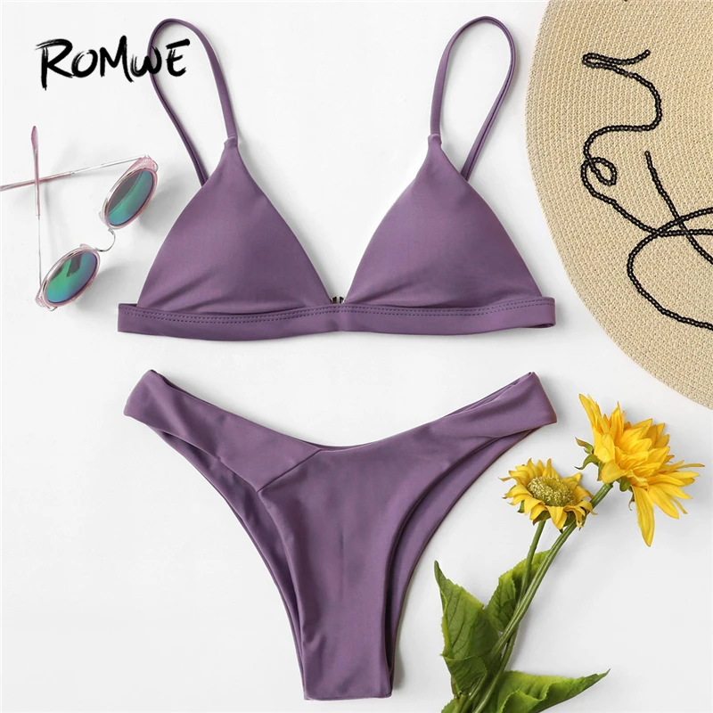 Romwe Sport Purple Straps Sexy Triangle Bra Bikinis Women High Cut Bikinis Set 2019 Summer Swimwear Plunge Neck Beach Swimsuit
Romwe Sport Purple Straps Sexy Triangle Bra Bikinis Women High Cut Bikinis Set 2019 Summer Swimwear Plunge Neck Beach Swimsuit