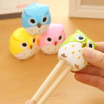 N36 4X Cute Owl Cartoon Kids Pencil Sharpener Papeleria Sharpener for Pencils Sacapuntas School Stationery Sacapuntas Lapiceros