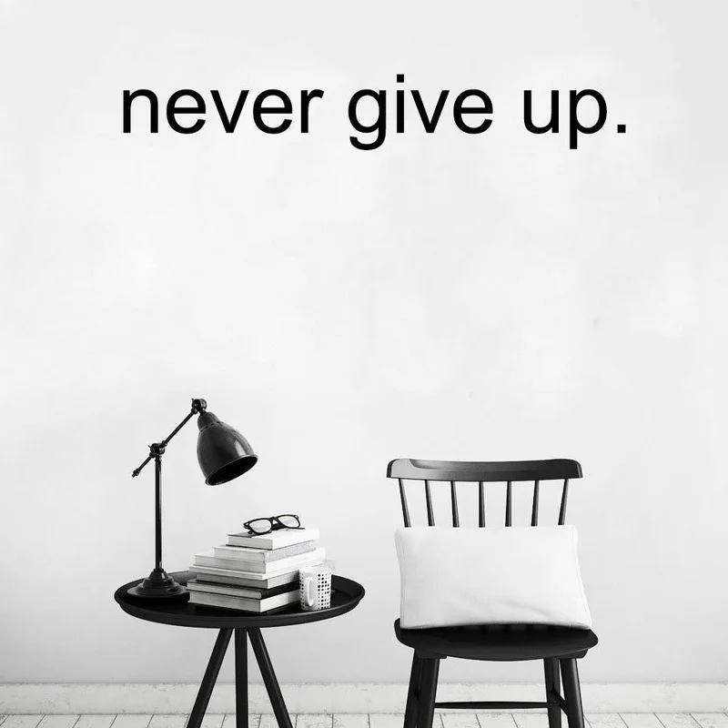 Never Give Up Wall Quotes StickerF English Proverbs Home Decoration Accessories for Kid Room and Muurstickers
Never Give Up Wall Quotes StickerF English Proverbs Home Decoration Accessories for Kid Room and Muurstickers