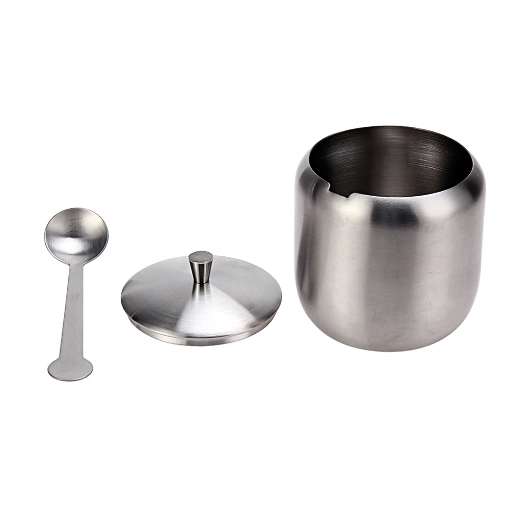 350ML New Stainless Steel Coffee Sugar Bowl Sugar Pot With Spoon Cup Cover Drum Shape Sugar Cup Drinkware Kitchen Accessories
350ML New Stainless Steel Coffee Sugar Bowl Sugar Pot With Spoon Cup Cover Drum Shape Sugar Cup Drinkware Kitchen Accessories