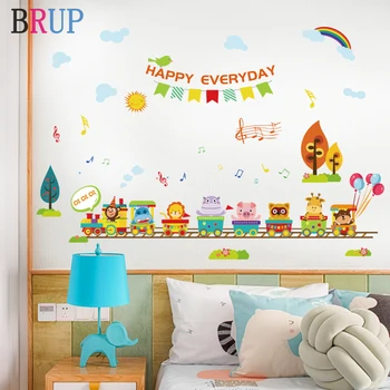Cartoon Animals Train Wall Stickers for Kids Room "happy Everyday" Room Decoration Friendly Monkey Pig Hippo Home Decor
Cartoon Animals Train Wall Stickers for Kids Room "happy Everyday" Room Decoration Friendly Monkey Pig Hippo Home Decor